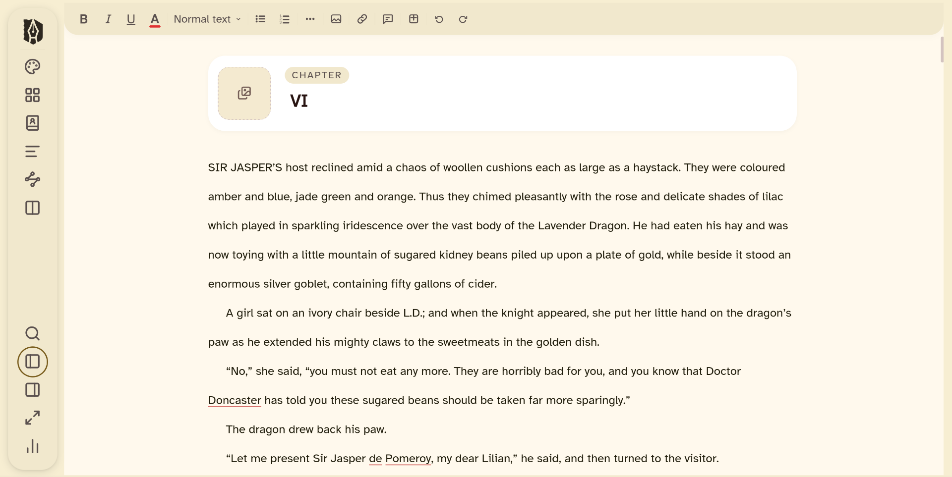 Deckle Focus Mode: distraction-free writing, sidebar and inspector hidden