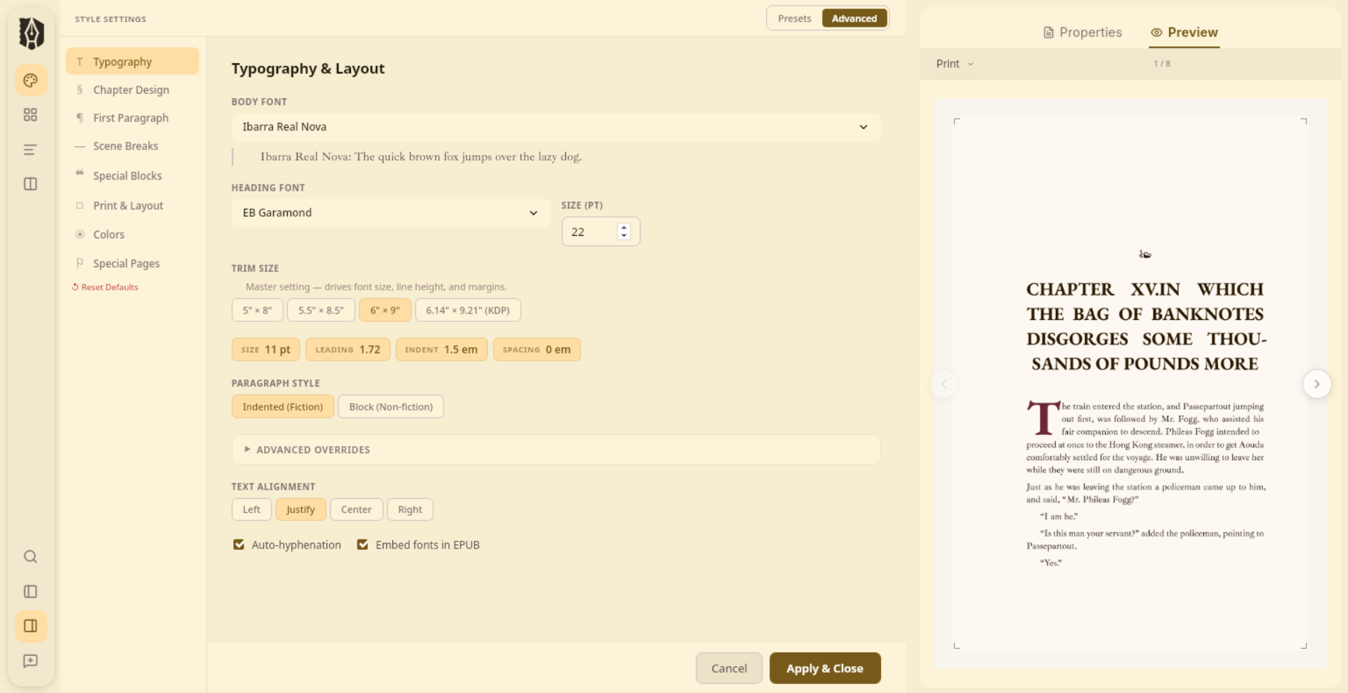 Deckle Styler — advanced mode