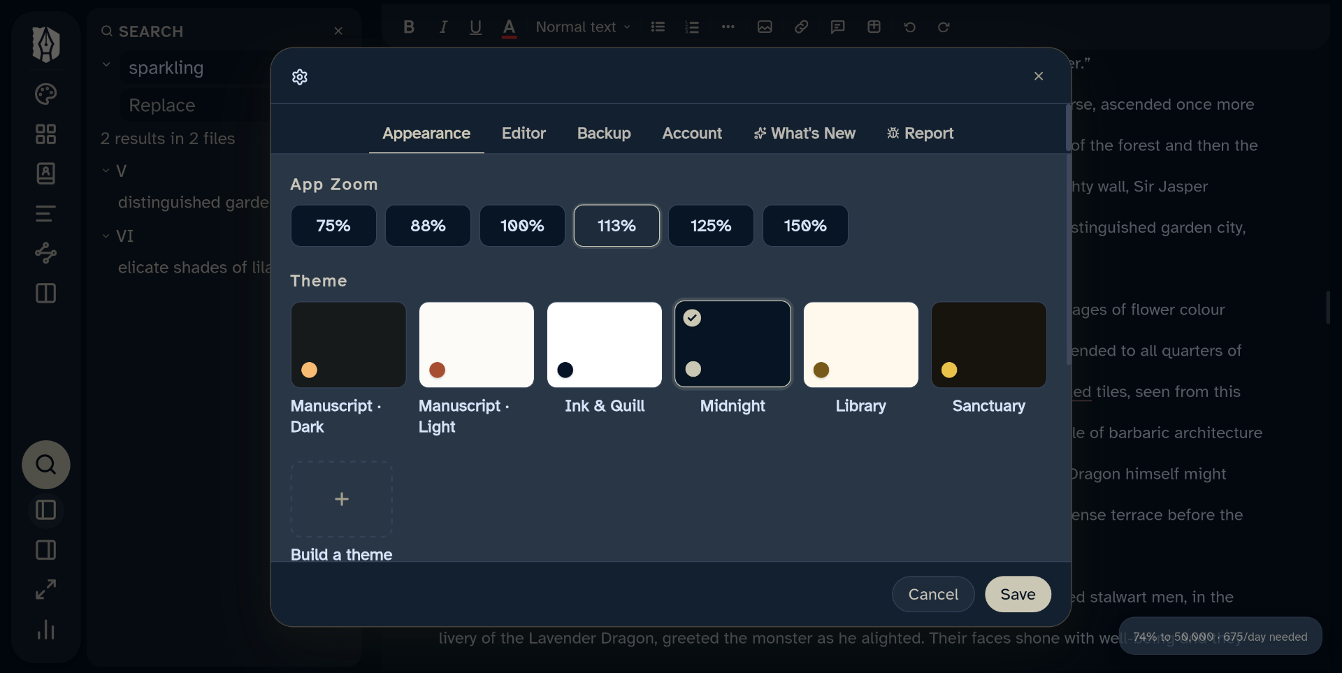 Deckle theme picker: dark themes