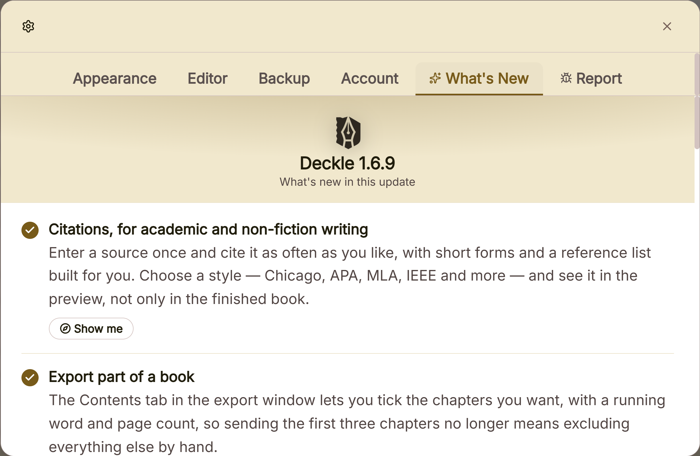 Deckle checking for a newer version, which it downloads and installs when one is available.