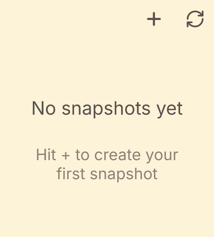 A chapter's saved snapshots, each dated, so an earlier draft can be read or restored.